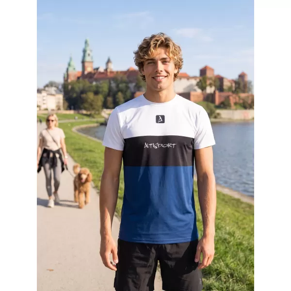  Pánské funkční triko premium plus  ALTISPORT VOJ/ALM051TR02 BÍLOMODRÁ 