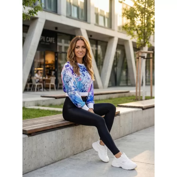  Dámská funkční cropped mikina premium ALTISPORT VOJ/ALW055MI08 FIALOVÁ/MODRÁ 