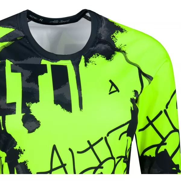  Dámské funkční tričko s dlouhým rukávem premium ALTISPORT VOJ/ALW076TR03 ČERNÁ/FLUO ŽLUTÁ 