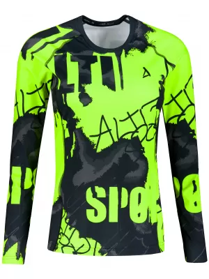 Dámské funkční tričko s dlouhým rukávem premium ALTISPORT VOJ/ALW076TR03 ČERNÁ/FLUO ŽLUTÁ