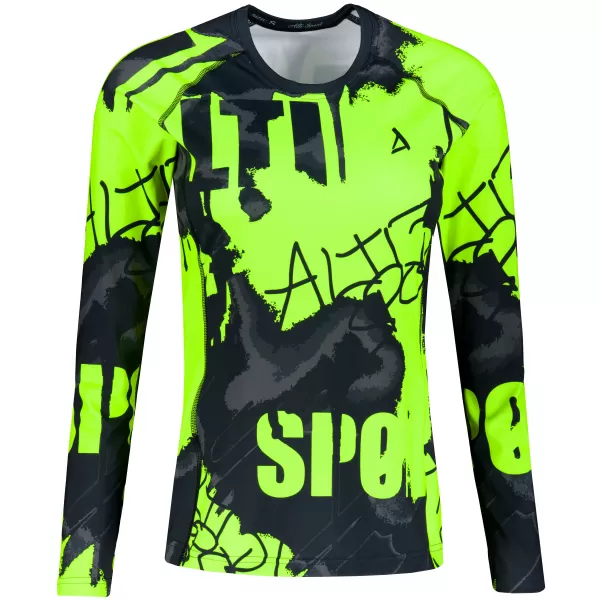  Dámské funkční tričko s dlouhým rukávem premium ALTISPORT VOJ/ALW076TR03 ČERNÁ/FLUO ŽLUTÁ 