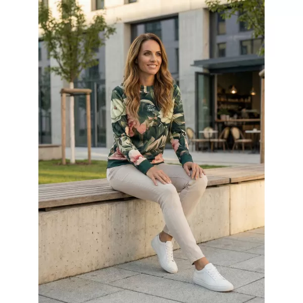 Dámská funkční mikina premium ALTISPORT VOJ/ALW097MI01 RŮŽOVÉ KVĚTY 