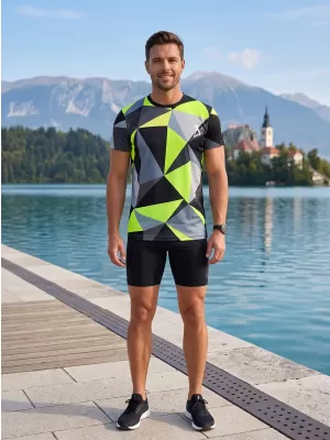 Pánské funkční triko premium plus ALTISPORT VOJ/ALM007TR02 ČERNÁ/FLUO YELLOW