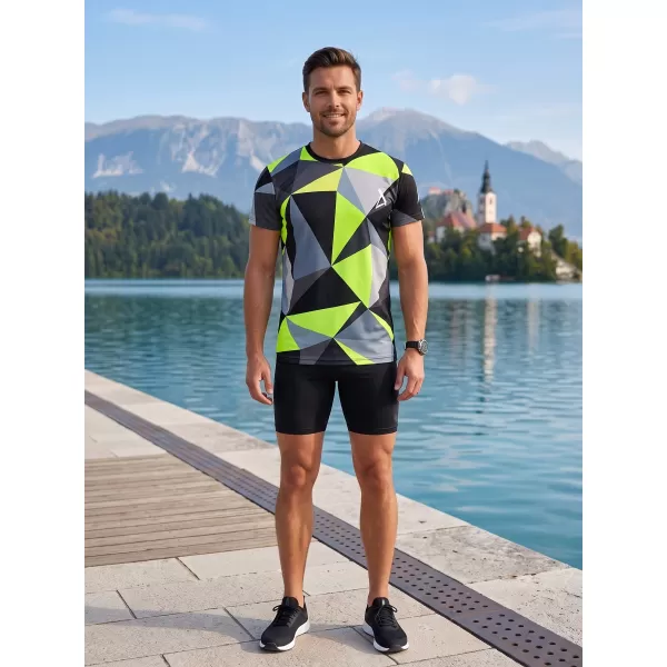  Pánské funkční triko premium plus  ALTISPORT VOJ/ALM007TR02 ČERNÁ/FLUO YELLOW 