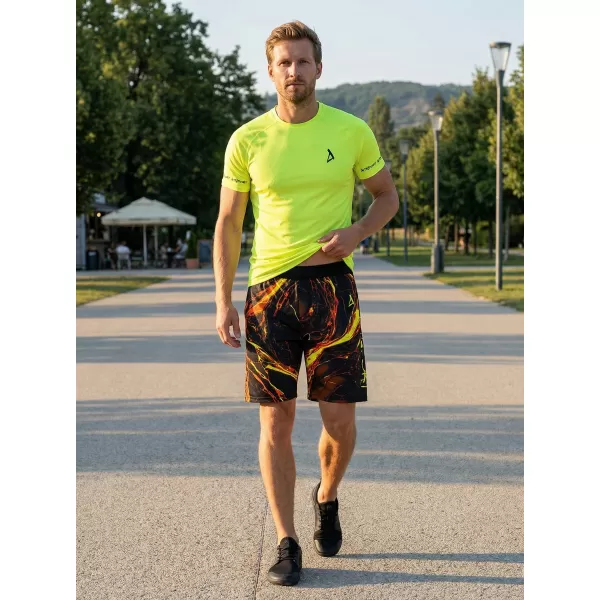  Pánské funkční šortky premium ALTISPORT VOJ/ALM071KRA01 ČERNOŽLUTÁ 