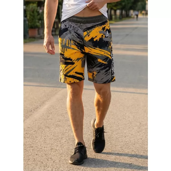  Pánské funkční šortky premium ALTISPORT VOJ/ALM014KRA01 ČERNOŽLUTÁ 