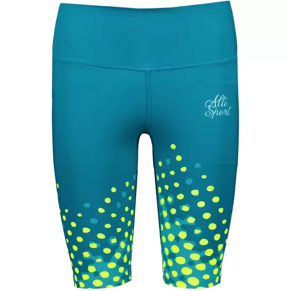  Dámské legíny nad kolena premium ALTISPORT VOJ/ALW109LEG02 EMERALD/FLUO YELLOW 
