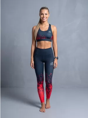 Dámské legíny premium ALTISPORT VOJ/ALW109LEG01 ČERVENO-ČERNÁ