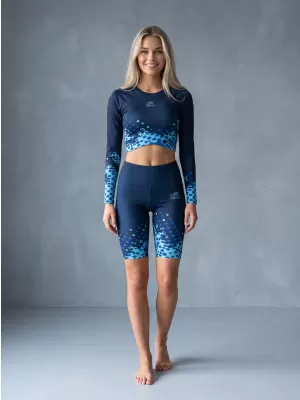 Dámské legíny nad kolena premium ALTISPORT VOJ/ALW109LEG02 KRÁLOVSKÁ MODRÁ