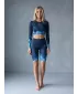 Dámské legíny nad kolena premium ALTISPORT VOJ/ALW109LEG02 KRÁLOVSKÁ MODRÁ