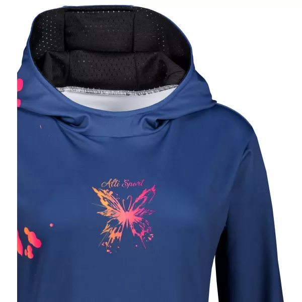  Dámská funkční mikina premium ALTISPORT VOJ/ALW077MI01 TMAVĚ MODRÁ/ORANŽOVÁ 