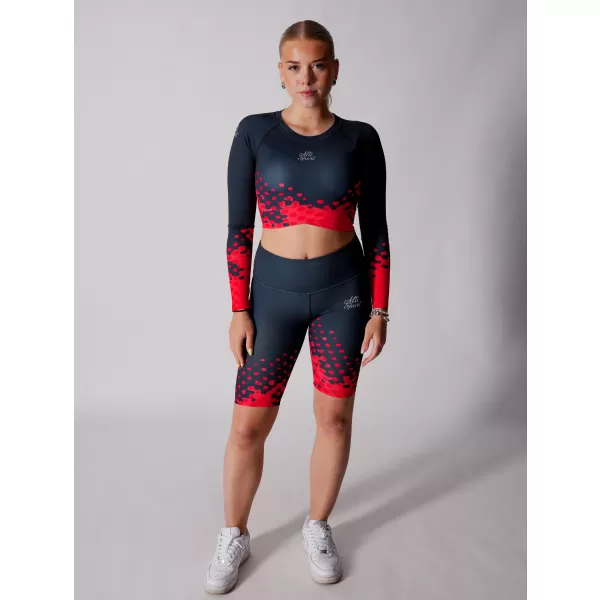  Dámské legíny nad kolena premium ALTISPORT VOJ/ALW109LEG02 ČERVENO-ČERNÁ 