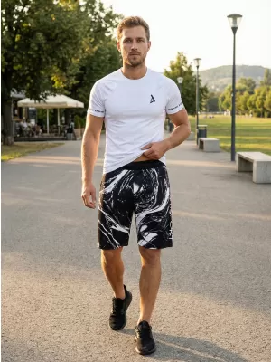 Pánské funkční šortky premium ALTISPORT VOJ/ALM071KRA01 ČERNOBÍLÁ