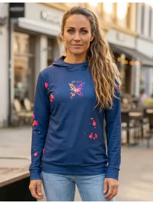 Dámská funkční mikina premium ALTISPORT VOJ/ALW077MI01 TMAVĚ MODRÁ/ORANŽOVÁ