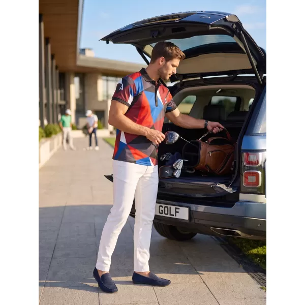  Pánské funkční triko s límečkem premium ALTISPORT VOJ/ALM007TR05 NÁMOŘNÍ MODRÁ/ČERVENÁ 