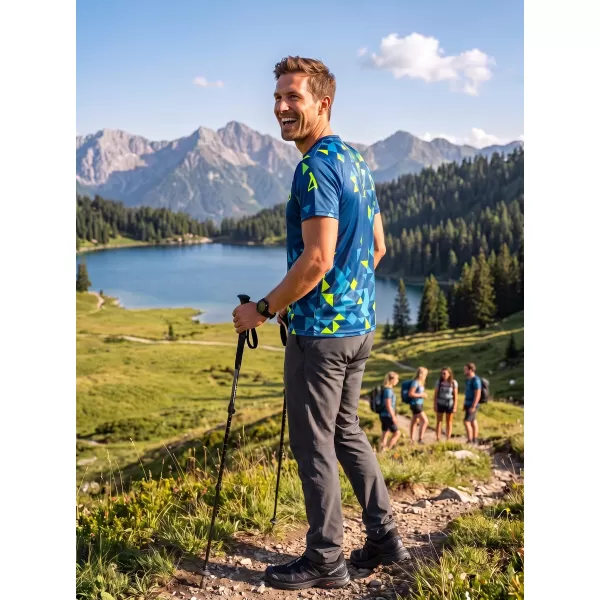  Pánské funkční triko premium ALTISPORT VOJ/ALM108TR01 NAVY-NEON ŽLUTÁ 