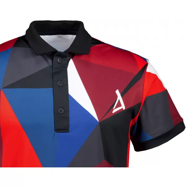  Pánské funkční triko s límečkem premium ALTISPORT VOJ/ALM007TR05 NÁMOŘNÍ MODRÁ/ČERVENÁ 