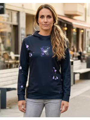 Dámská funkční mikina premium ALTISPORT VOJ/ALW077MI01 ČERNÁ/FIALOVÁ
