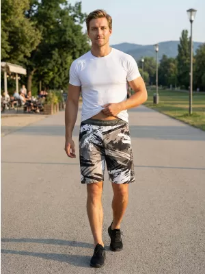 Pánské funkční šortky premium ALTISPORT VOJ/ALM014KRA01 ČERNOŠEDÁ