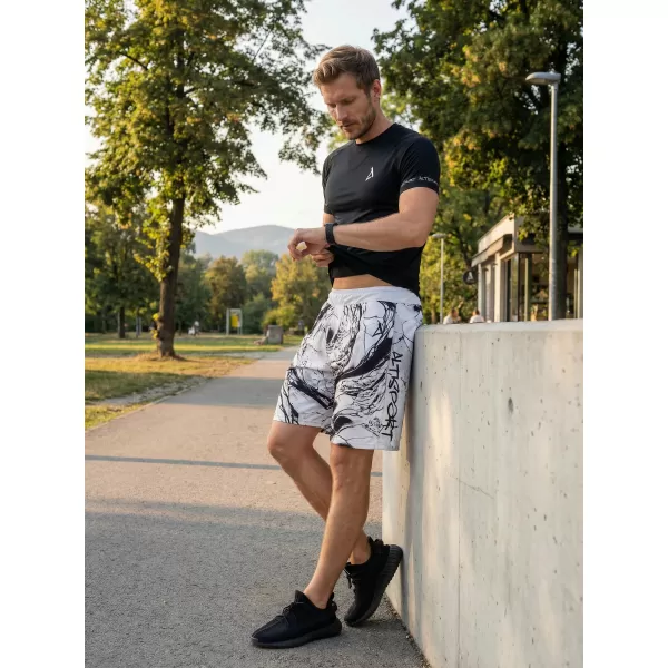  Pánské funkční šortky premium ALTISPORT VOJ/ALM071KRA01 BÍLOČERNÁ 