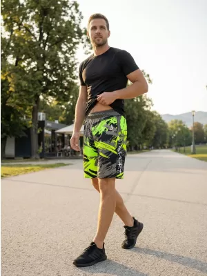 Pánské funkční šortky premium ALTISPORT VOJ/ALM014KRA01 ČERNOZELENÁ