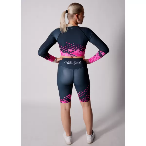  Dámské legíny nad kolena premium ALTISPORT VOJ/ALW109LEG02 RŮŽOVO-ČERNÁ 