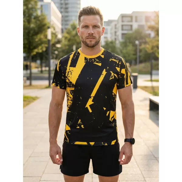  Pánské funkční triko premium ALTISPORT VOJ/ALM079TR01 ČERNOŽLUTÁ 