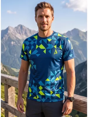 Pánské funkční triko premium ALTISPORT VOJ/ALM108TR01 NAVY-NEON ŽLUTÁ