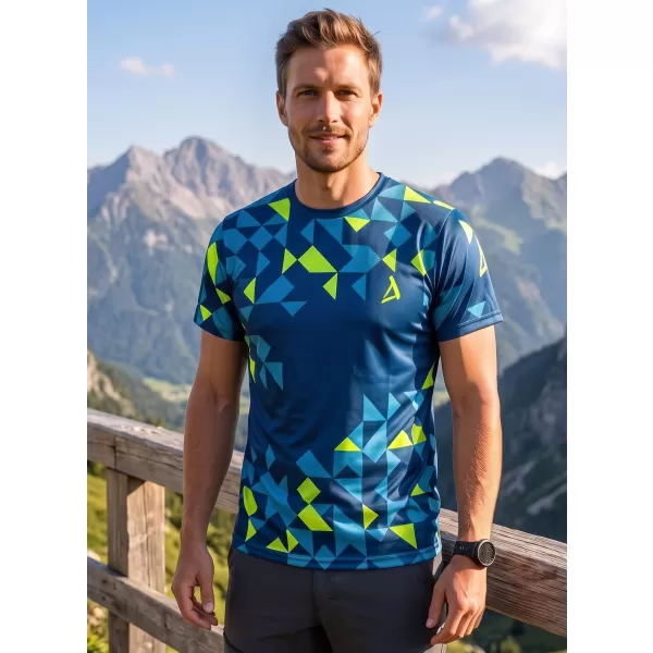  Pánské funkční triko premium ALTISPORT VOJ/ALM108TR01 NAVY-NEON ŽLUTÁ 
