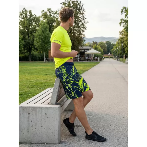  Pánské funkční šortky premium ALTISPORT VOJ/ALM071KRA01 NAVY/ŽLUTÁ 