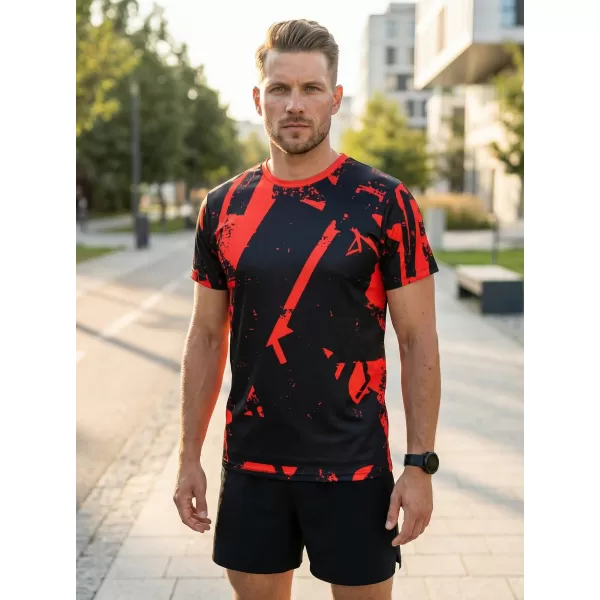  Pánské funkční triko premium ALTISPORT VOJ/ALM079TR01 ČERNOČERVENÁ 