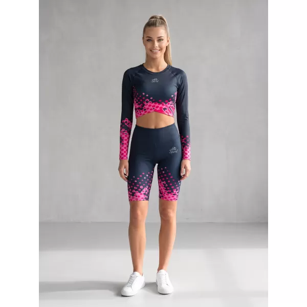  Dámské legíny nad kolena premium ALTISPORT VOJ/ALW109LEG02 RŮŽOVO-ČERNÁ 
