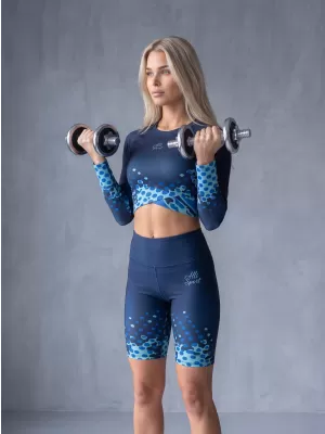Dámské legíny nad kolena premium ALTISPORT VOJ/ALW109LEG02 KRÁLOVSKÁ MODRÁ