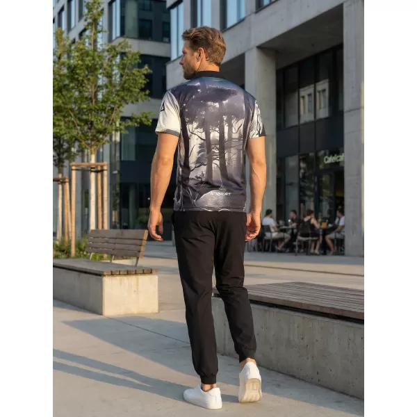  Pánské funkční triko s límečkem premium ALTISPORT VOJ/ALM103TR05 ČERNÝ-LES 