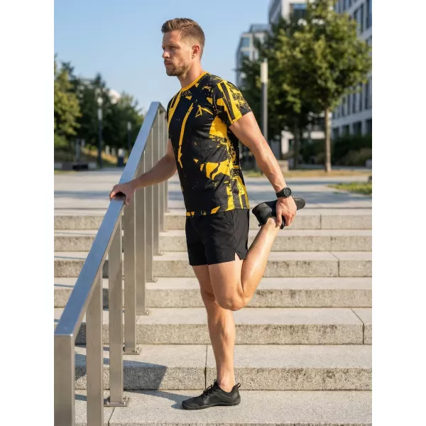  Pánské funkční triko premium ALTISPORT VOJ/ALM079TR01 ČERNOŽLUTÁ 