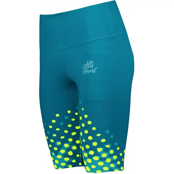  Dámské legíny nad kolena premium ALTISPORT VOJ/ALW109LEG02 EMERALD/FLUO YELLOW 