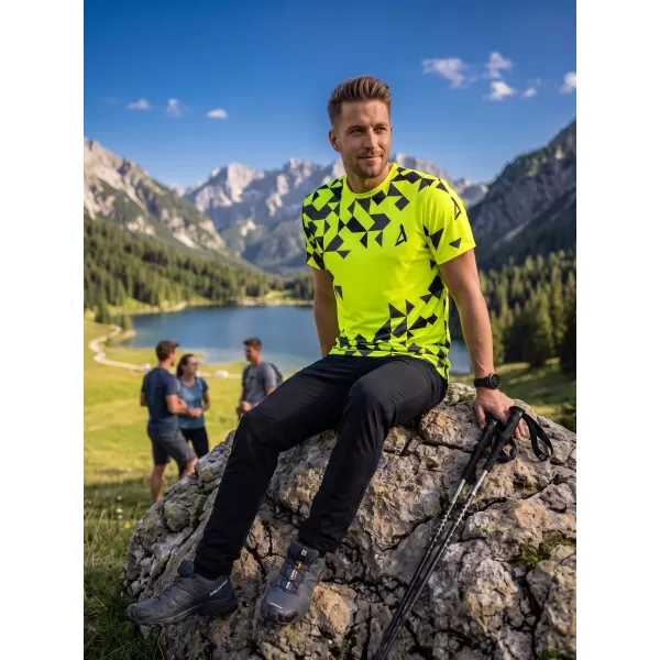  Pánské funkční triko premium ALTISPORT VOJ/ALM108TR01 NEON ŽLUTÁ 