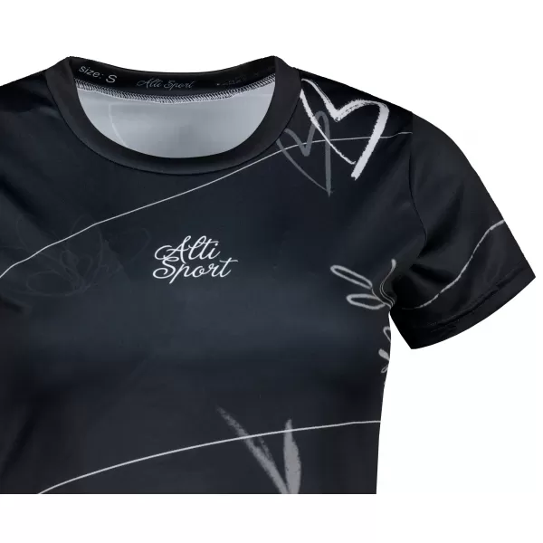  Dámské funkční triko premium ALTISPORT VOJ/ALW083TR01 ČERNOBÍLÁ 