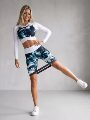 Dámské legíny nad kolena premium ALTISPORT VOJ/ALW110LEG02 MODROBÍLÁ