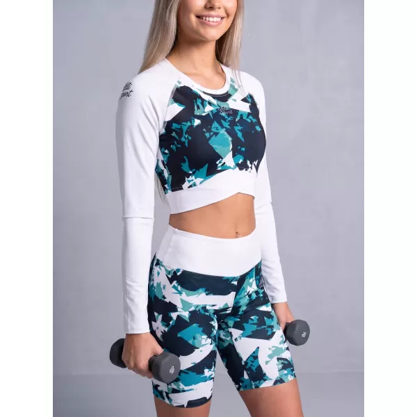  Dámské legíny nad kolena premium ALTISPORT VOJ/ALW110LEG02 MODROBÍLÁ 