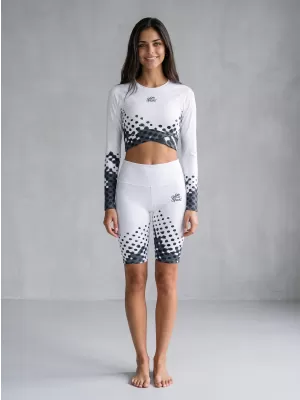 Dámské legíny nad kolena premium ALTISPORT VOJ/ALW109LEG02 BÍLOČERNÁ