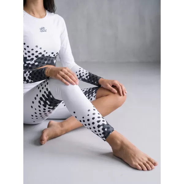  Dámské legíny nad kolena premium ALTISPORT VOJ/ALW109LEG02 BÍLOČERNÁ 