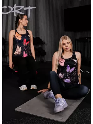 Dámské funkční tílko premium ALTISPORT VOJ/ALW086TIL01 ČERNÁ/ORANŽOVÁ