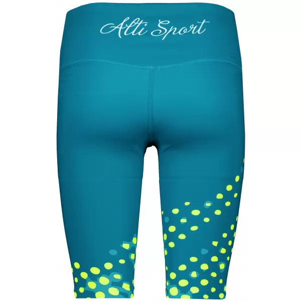  Dámské legíny nad kolena premium ALTISPORT VOJ/ALW109LEG02 EMERALD/FLUO YELLOW 