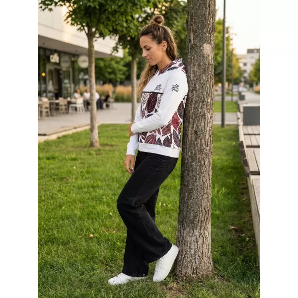  Dámská funkční mikina premium ALTISPORT VOJ/ALW061MI01 BÍLÁ/VÍNOVÁ 