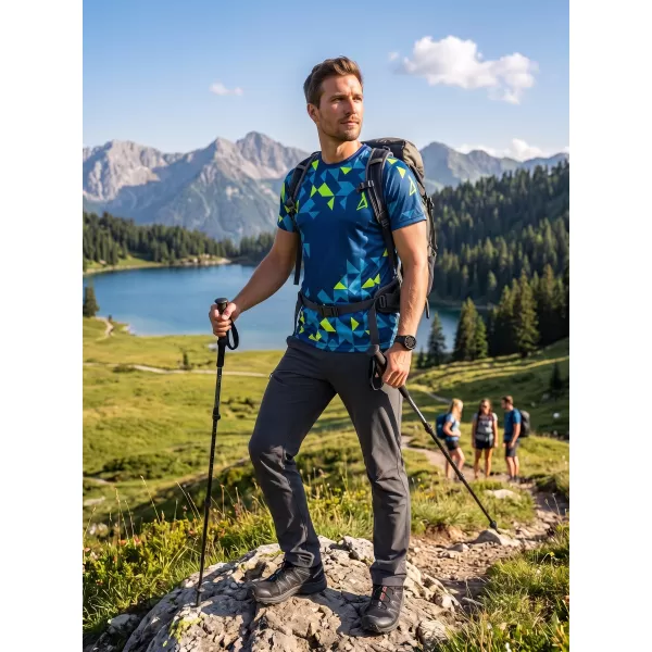  Pánské funkční triko premium ALTISPORT VOJ/ALM108TR01 NAVY-NEON ŽLUTÁ 