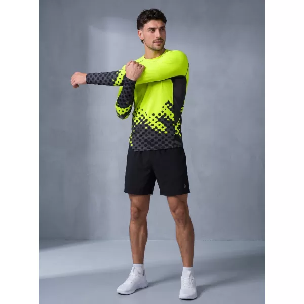 Pánské funkční kompresní triko s dlouhým rukávem premium ALTISPORT VOJ/ALM109TR03 FLUO YELLOW 