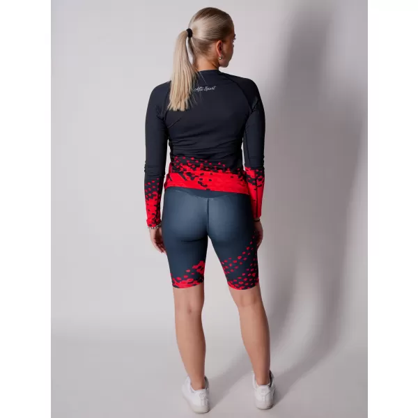  Dámské funkční triko s dlouhým rukávem premium ALTISPORT VOJ/ALW109TR03 ČERVENO-ČERNÁ 