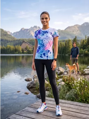Dámské funkční triko premium ALTISPORT VOJ/ALW055TR01 FIALOVÁ/MODRÁ