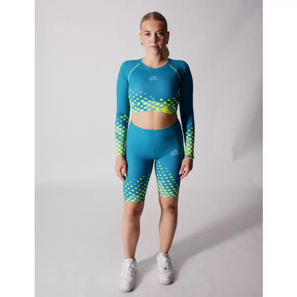  Dámský funkční crop top premium ALTISPORT VOJ/ALW109TR04 EMERALD/FLUO YELLOW 